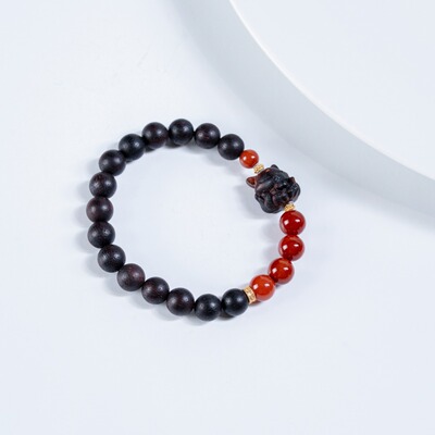 【罗娜专属】美伢【福玺】设计款降真香南红凤九手串JZX25XL09003