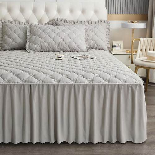水洗棉床垫裙式XYZ床罩件护纯色单夹棉防尘保套1.5米1.8床单床笠