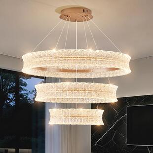 天鹅吊意灯创意艺术式极简水晶湖法式轻ZXO感奢圆形高级客厅饭厅