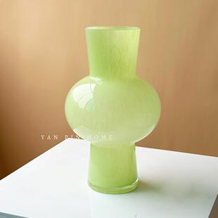玻中古琉璃花瓶法式复古鲜器皿OVB客厅花装饰插摆花件侘寂风璃花
