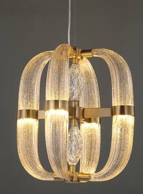 款后现代轻奢简约个性客厅气泡水晶玻ZUQ璃吊意新大利酒店灯餐厅