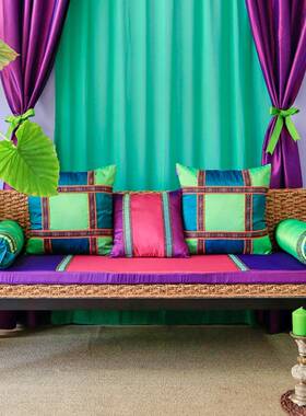 东南亚沙印度风情紫色玫红zd001装饰垫海垫发垫坐窗台绵飘窗垫座