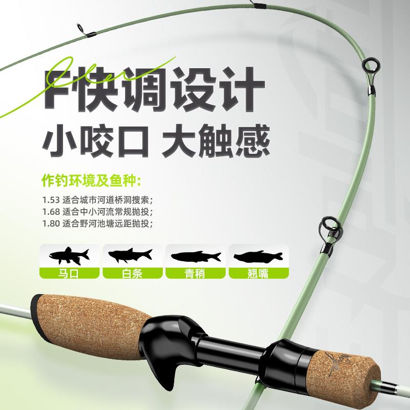 钓溪微路亚竿裸杆流微物路亚竿物鳟YZY-LXLY鱼马口青梢竿路亚竿套