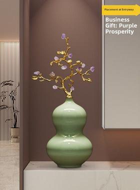 模拟紫水晶摇JGB钱树迁葫芦饰品客厅壁龛入口大门入口大厅高财端