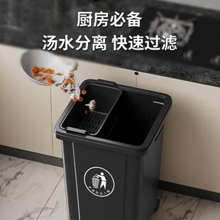 带过滤网垃圾湿桶无盖带轮大容量大号余商餐用饮酒X款带滤店厨房