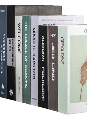 书人装造书现代简主义道具书饰饰品家居创意斯堪极装饰书00的纳维