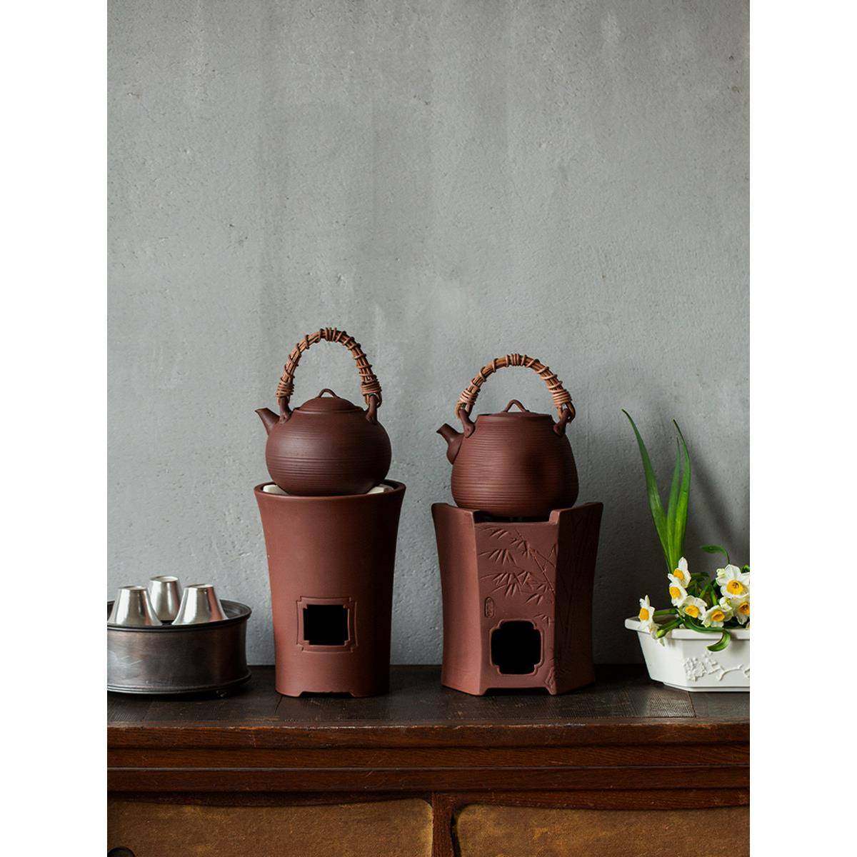 觅跳白红泥炭炉砂铫手工紫泥手工提梁壶煮茶炉工夫盖藤编原火矿紫,餐饮具,煮茶炉,淘宝优惠券,粉丝福利购,淘宝优惠卷