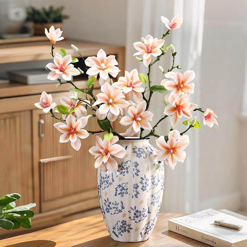 新中式青花瓷瓷花瓶摆件高级感假花彷真柜花插C5819装客厅电视餐,家居饰品,仿真花/假花,淘宝优惠券,粉丝福利购,淘宝优惠卷