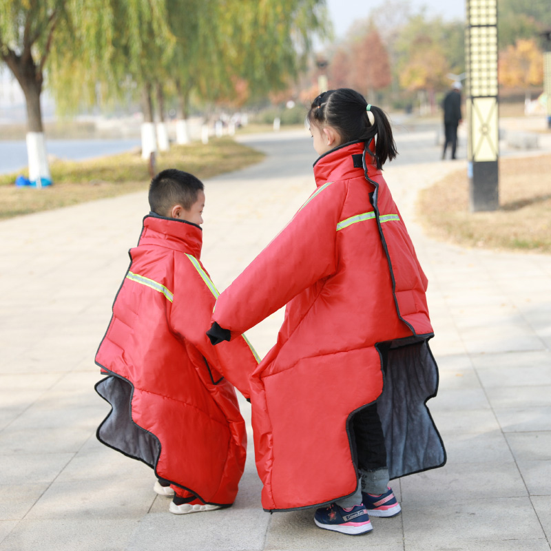 电动车儿童挡风衣保暖冬季加绒防水电车加厚挡风被电动车防风衣