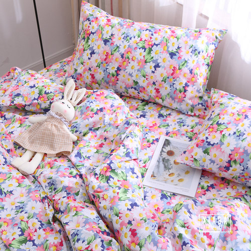 少女心ins纯棉床单单件100全棉可裸睡被单清新碎花公主风单双人床