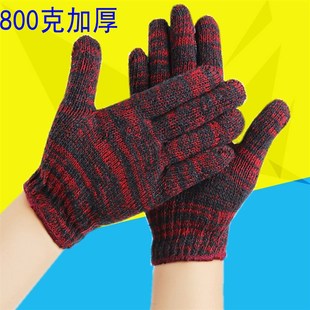 手套劳保加厚耐磨棉纱劳动手套工地干活修理棉线防滑手套