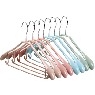 简约风防滑金属浸彩色浸塑衣架晾晒承重款宽肩型家用型50只装