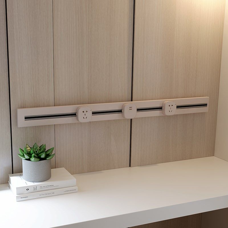 轨道插座电力可移动插座厨房专用墙壁式明装USB 导轨插座无线排插