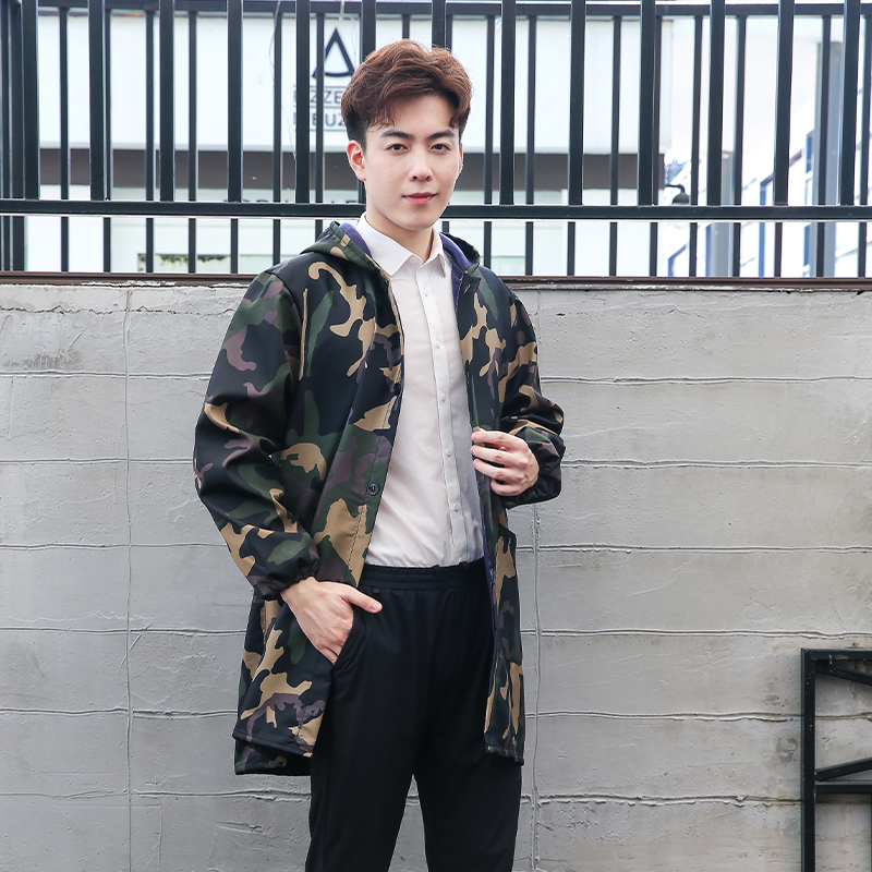 加绒罩衣成人男加厚大褂防水厨房冬季长袖大人工作服防油男士围裙