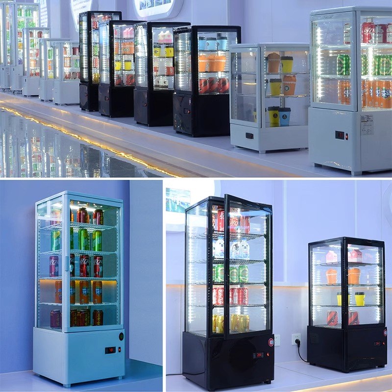 冷藏展示柜四面透明玻璃蛋糕柜超市饮料柜水果保鲜柜商用立式冰柜