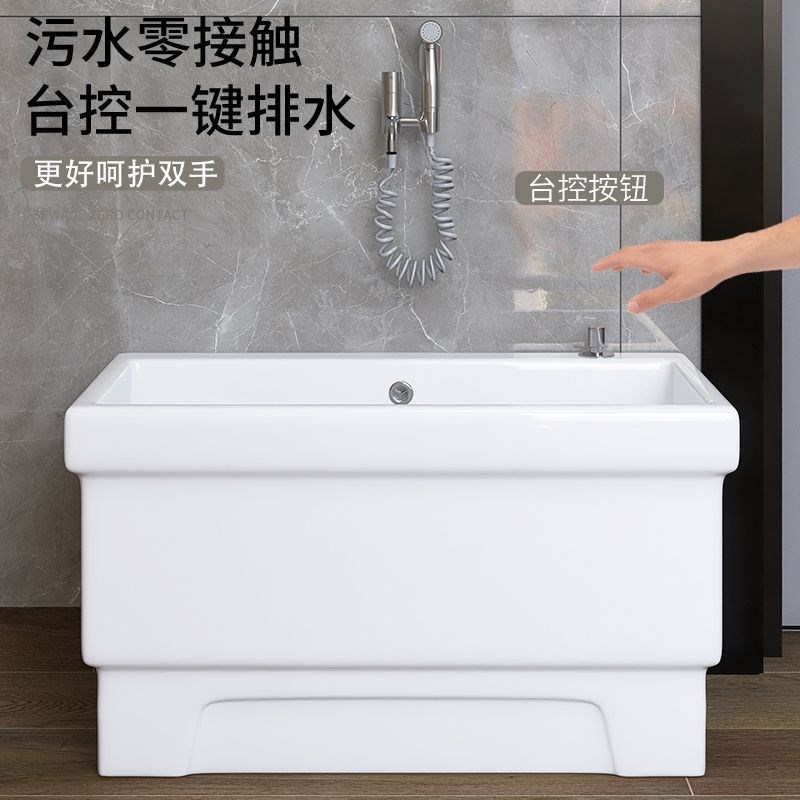 阳台特大号超长池陶瓷洗拖把池长方形拖布池落地式家用墩布池地盆