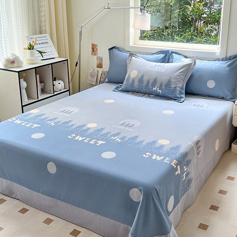 全棉加厚磨毛床单单件纯棉被单秋冬季加厚保暖单双人单子1.5/1.8