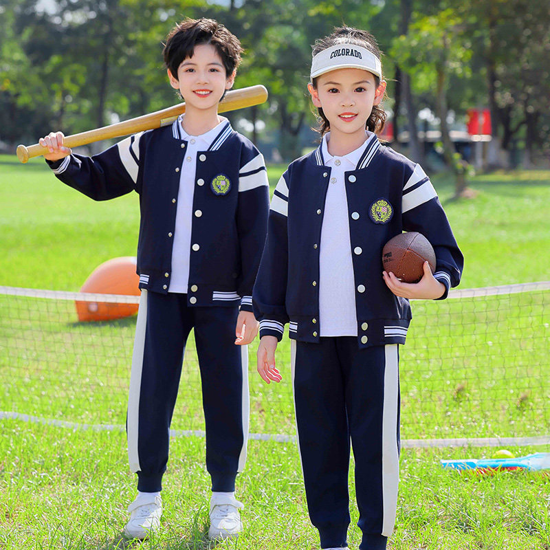 校服套装中小学生春秋款幼儿园园服夏季棒球服三件套春装儿童班服