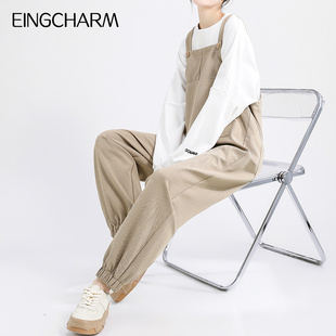 孕妇背带裤2025新款春秋外穿宽松大码套装小个子两件套孕妇装春款