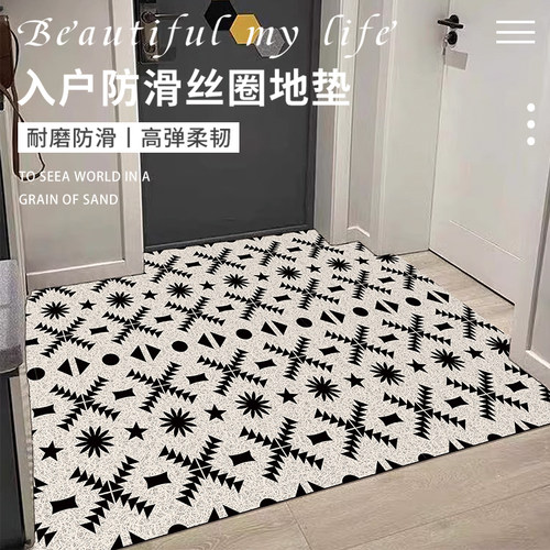 入户门丝b圈地垫大门口蹭土防滑脚垫门垫进门玄关地毯门外可裁剪