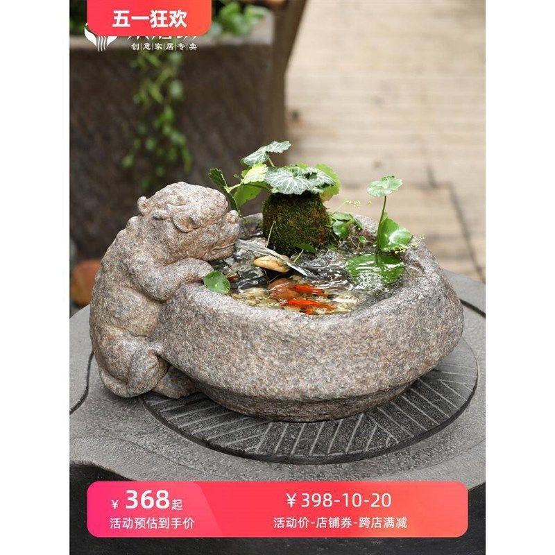 中式流水摆件貔貅喷泉造景鱼池茶室桌面循环水景观客厅装饰品,家居饰品,流水摆件,淘宝优惠券,粉丝福利购,淘宝优惠卷