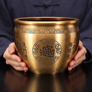 铜珏优选纯铜聚宝盆纯铜缸家用摆件家居办公室工艺品摆件