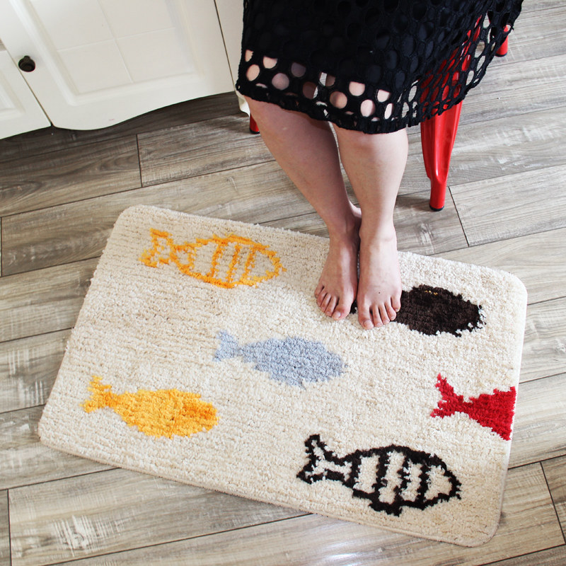 小鱼地垫浴室吸水地垫门口卧室防滑防水洗地垫门垫地毯,居家布艺,家用脚垫,淘宝优惠券,粉丝福利购,淘宝优惠卷