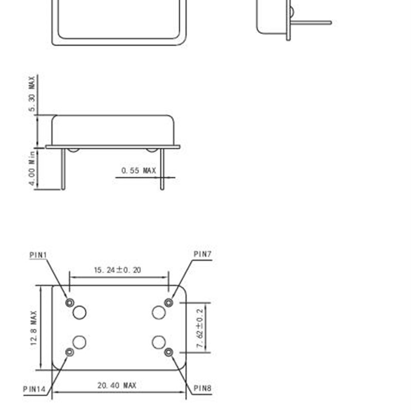 TCXO 长方形 直插温补晶振 高精度 2M 2MHZ 2.000MHZ 5V .V