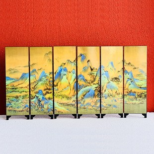 传统仿古漆器屏风办公桌面装饰商务文化礼品古风领导礼品