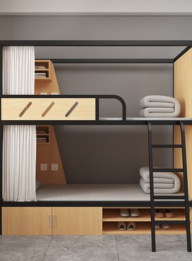铺低铁架床青旅民宿层公寓学生员工宿舍层床铁艺床