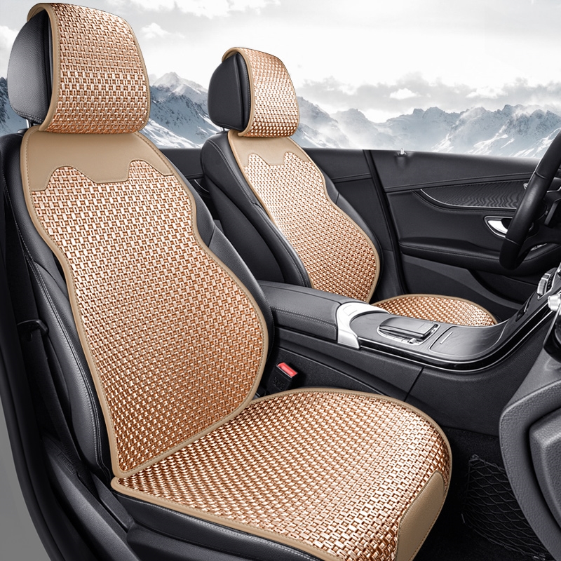 冰丝汽车坐垫夏季凉垫编织布艺座椅垫夏天凉席透气四季通用车座