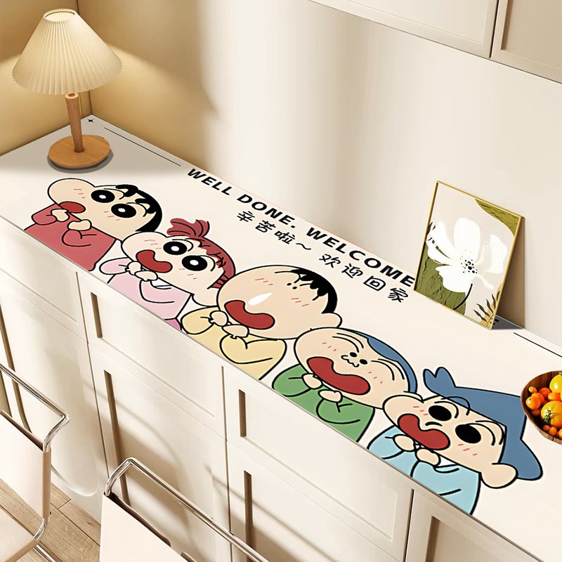 小新欢迎回家硅藻泥餐边柜垫入户玄关鞋柜吸水垫子电视柜台面桌布