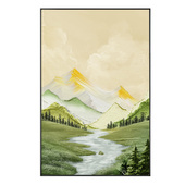 雪川风景手绘大芬油画村装 饰画客厅肌理画玄关挂画走廊过道落地画