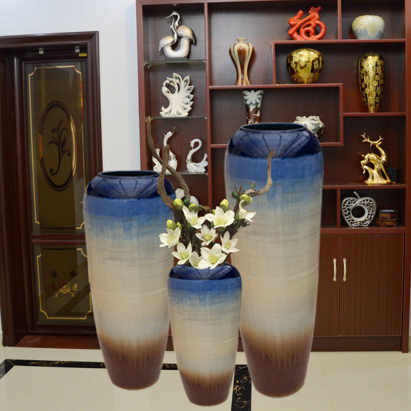 现代欧式陶瓷落地花瓶颜色窑变釉插花花I瓶客厅酒店别墅摆件大花
