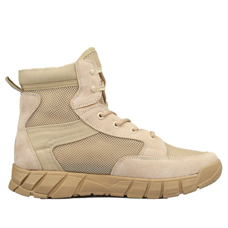 夏季男鞋透气网布侧拉链休闲中帮户外沙漠作战靴工装马丁靴战术鞋