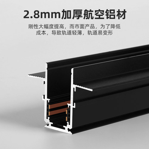 预埋式磁吸轨道灯嵌入式线条灯泛光灯H线条灯射灯客厅无主灯照明
