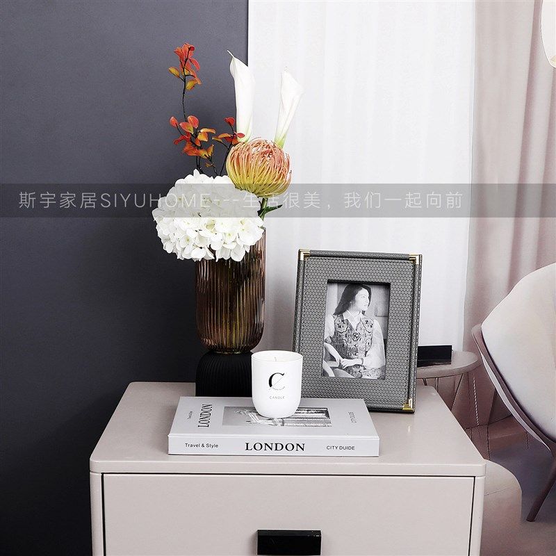 客厅卧室样板间桌面摆件床头柜拼接相框茶几花艺玻璃花瓶装饰道具,家居饰品,家饰软装搭配套装,淘宝优惠券,粉丝福利购,淘宝优惠卷