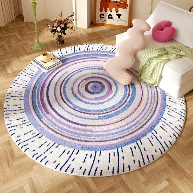 圆形地毯单人沙发客厅圆茶几毯摇摇椅垫粉色可爱儿童卧室床边地垫