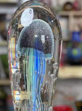 卡罗尔 夜光超大水母球 人间遗珠古法琉璃摆件客厅卧室摆件节日礼