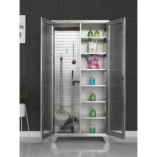 不锈钢清洁柜卫生扫把阳台学校拖把保洁柜家用户外储物工具家政柜