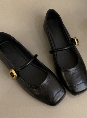 小码女鞋31323334黑色平底玛丽珍鞋女晚晚鞋2025新款浅口通勤单鞋