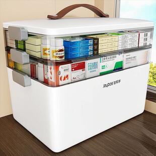 佳帮手家用药箱大容量多层可视急救医药箱防潮加厚超大药品分装盒