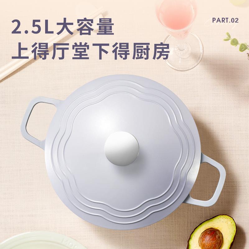 容flg001珐琅锅家不汤粘锅厨房双耳锅电磁用炉通用大量煲汤炖锅