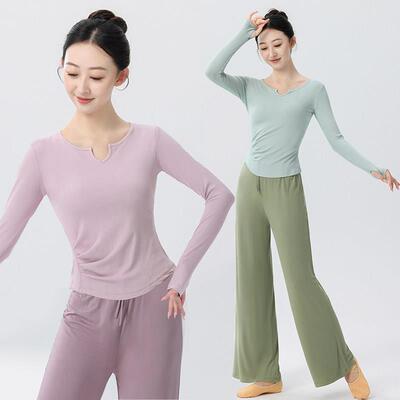 现代舞舞蹈练功服女套装长袖古典舞跳舞服专业民族中国舞跳舞上衣