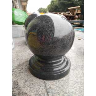石材大理石花岗岩石材路障石阻车球石球立柱风水球芝麻黑门柱球
