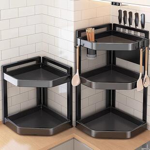 厨房置物架台面三角调料挂架墙角转角收纳壁挂免打孔架子调味料