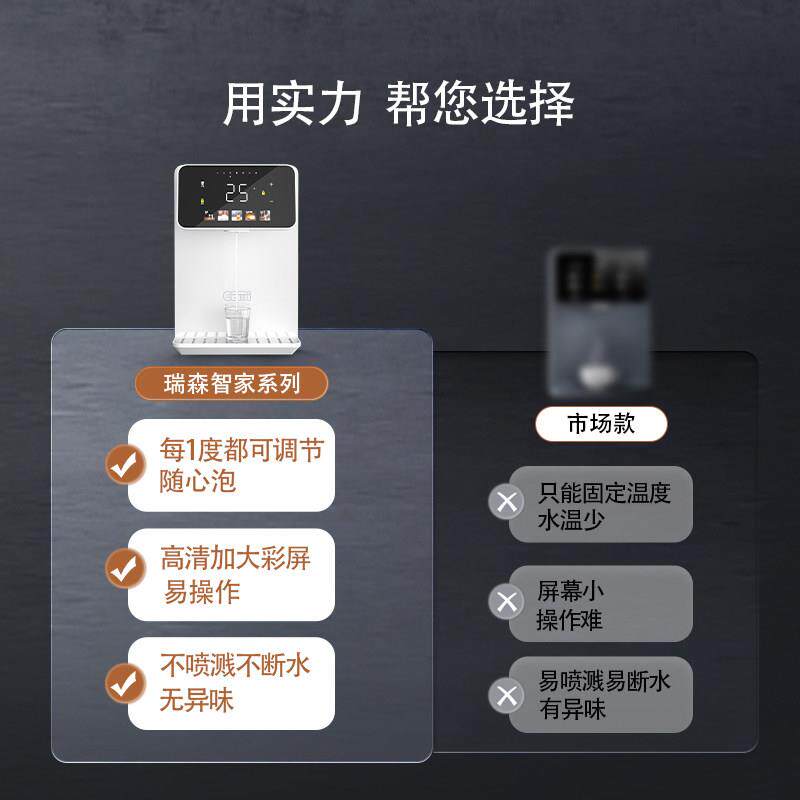 呈米管线机壁挂式家用净水器套装2025新款饮水机可接桶装水直饮机