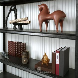 样板间装饰品组合中式展厅售楼部道具摆设客厅书房书柜高级感摆件