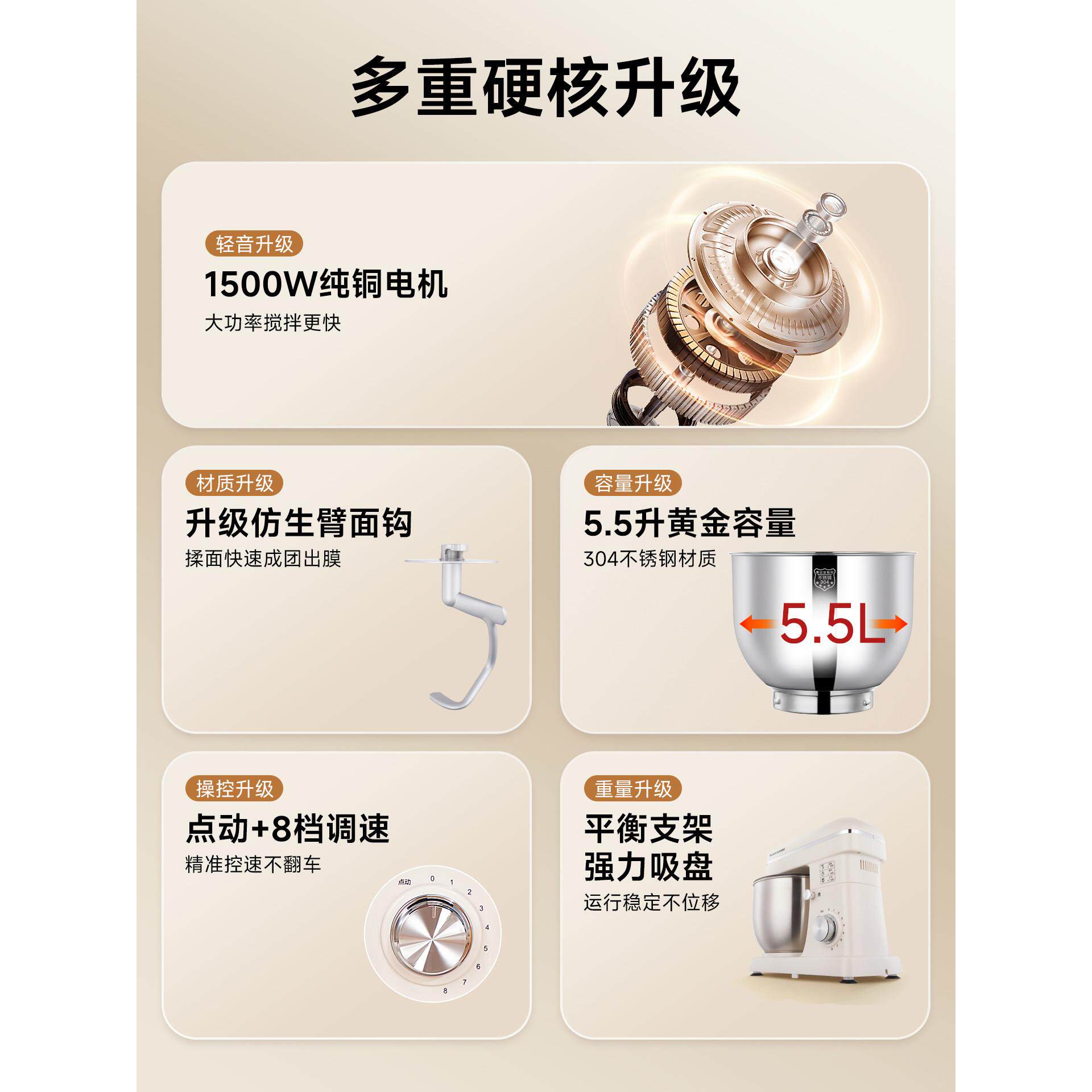 【国补15%】顺然厨师机家用小型全自动新款商用搅拌机揉面和面机