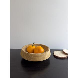 侘寂风木质托盘花盆实木果盘客厅茶几家用高级感零食盘民宿木盘